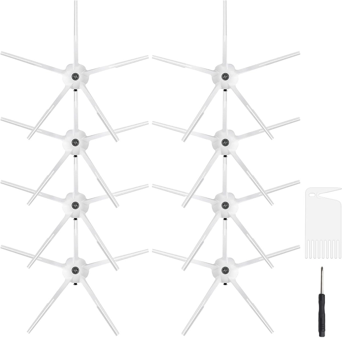 SnelShoppen - 8 Stuks Vervangende Zijborstels Voor Robotstofzuiger, Hoogwaardige Silicoon Materiaal, Perfecte Compatibiliteit Voor Diverse Modellen, I