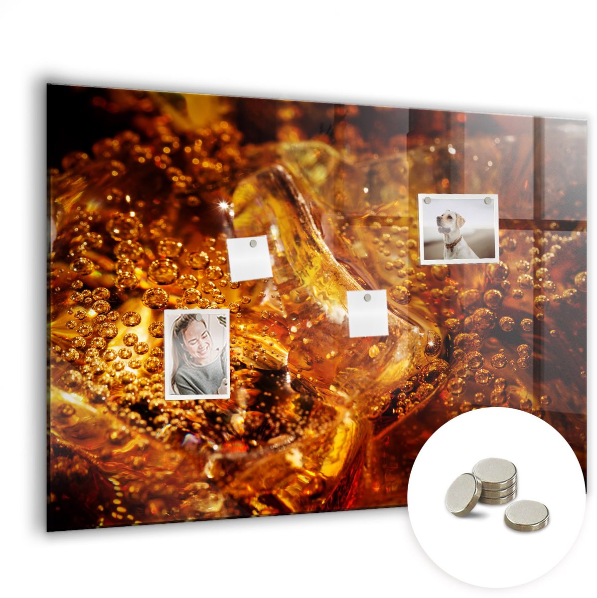 Coloray Glazen Magneetbord - Magnetisch Bord De wereld op board. - 100x70 cm - Oranje Magneetbord - Magnetic Board - Wanddecoratie