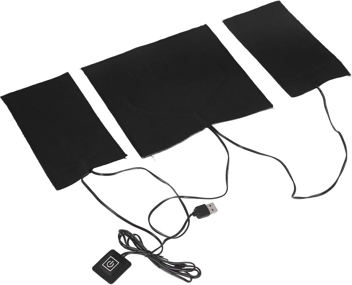 SnelShoppen - Verwarmingsmatras met Verstelbare Temperatuur, USB Elektrische Verwarmingsplaat, 3 Niveaus, Wasbare Koolstofvezel Verwarmer voor Schoude