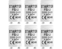 Universele Starter voor TL-buizen 4-80W - Set van 6 Stuks