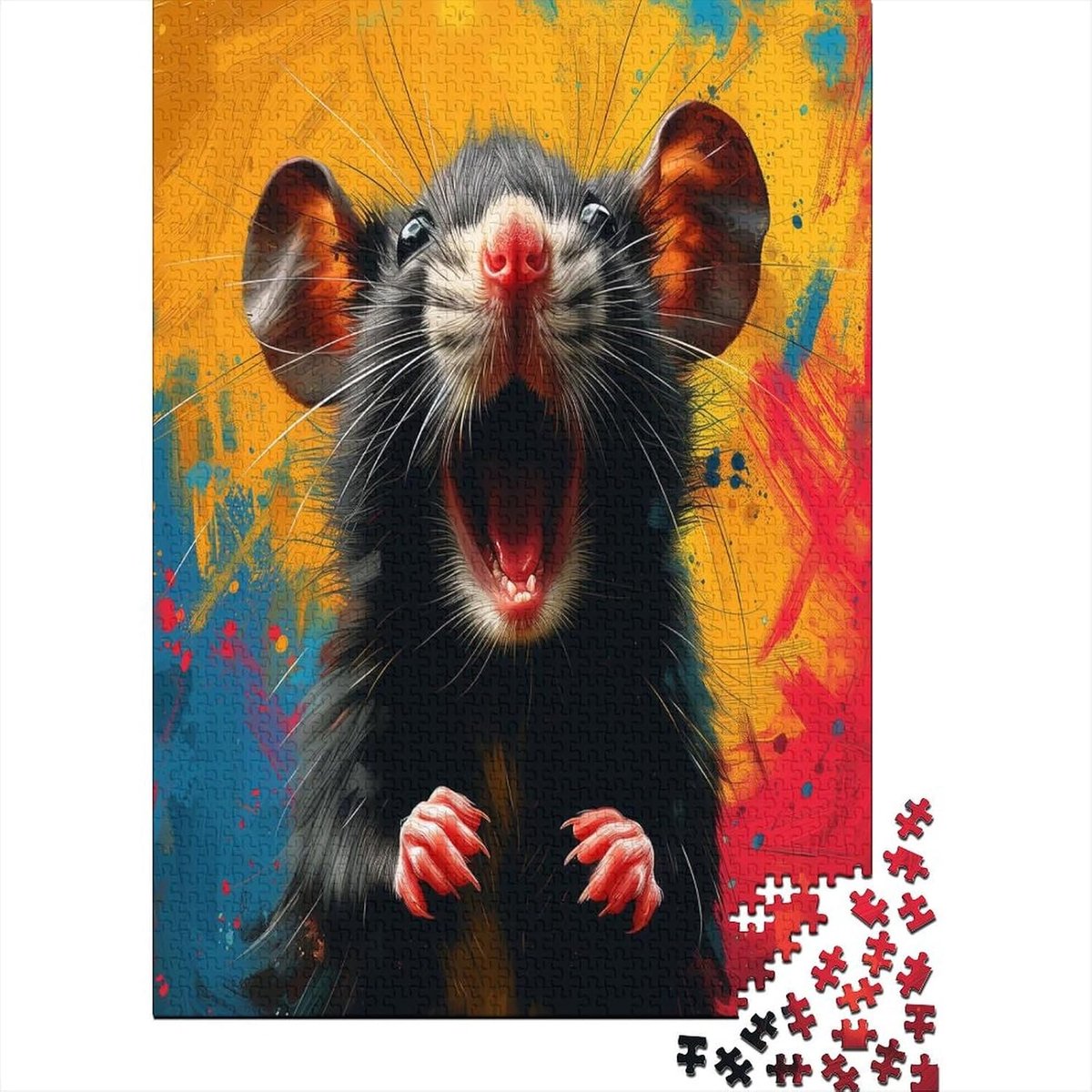SnelShoppen - Mouse Puzzel 1000 Stukken voor Volwassenen, Vloerpuzzel, Hoge Kwaliteit, Recyclebaar, Afmeting 75 x 50 cm, Puzzelen voor Volwassenen