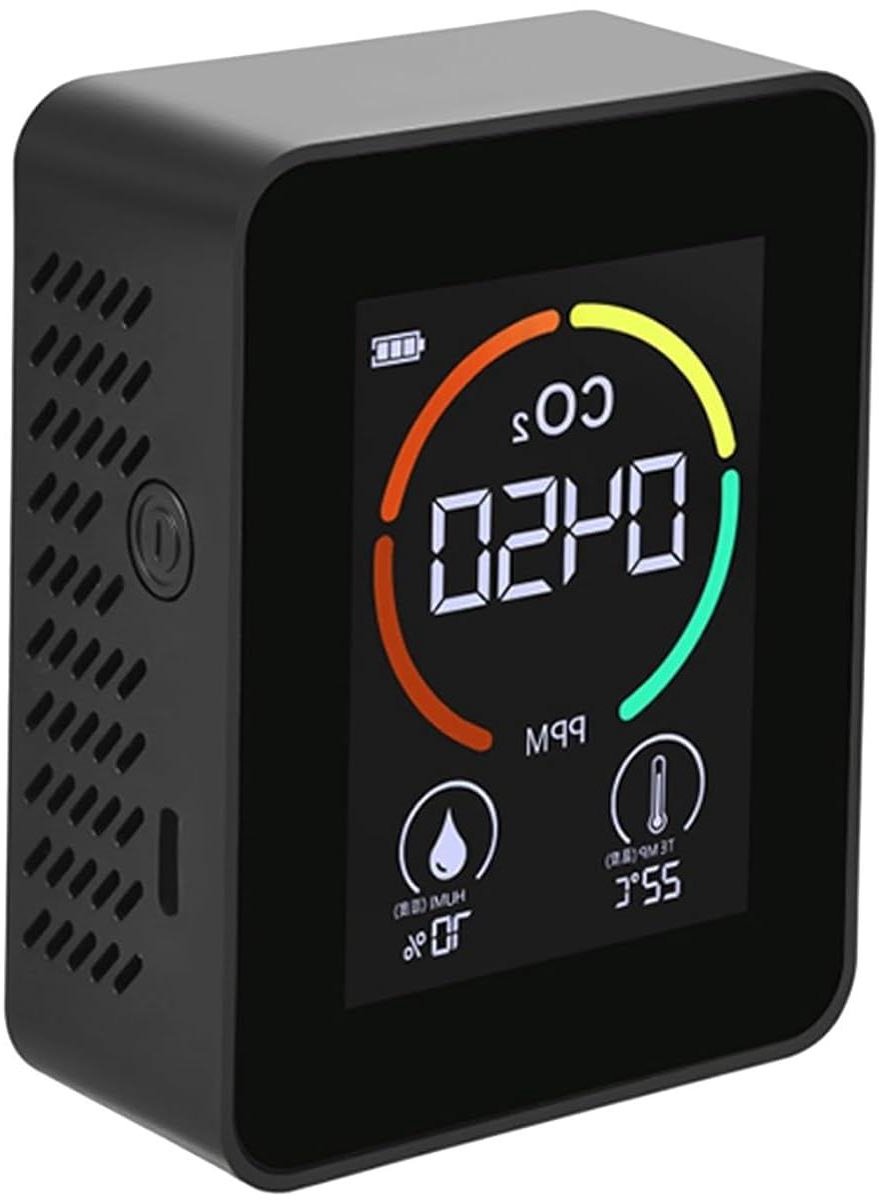 Luchtkwaliteitsmonitor - CO2 detector Vochtigheidsmeter - Binnenklimaat Meten - Hoge Precisie Sensoren - 400-5000 ppm - Wit