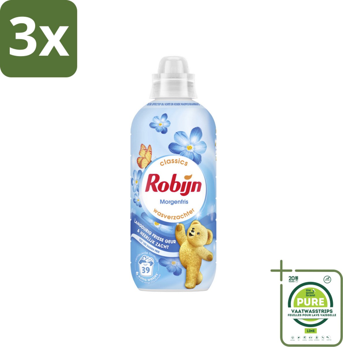 3 x Robijn – Wasverzachter – Morgenfris – 780 ml - Grootverpakking - Wasverzachter - Wasgeur - Kleding Verzachter - Frisse Geur - Slijtage Verminderen