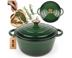 Hage - Braadpan - Geëmailleerde Gietijzeren Braadpan - Casserole - Geschikt voor Inductie, Gas &…