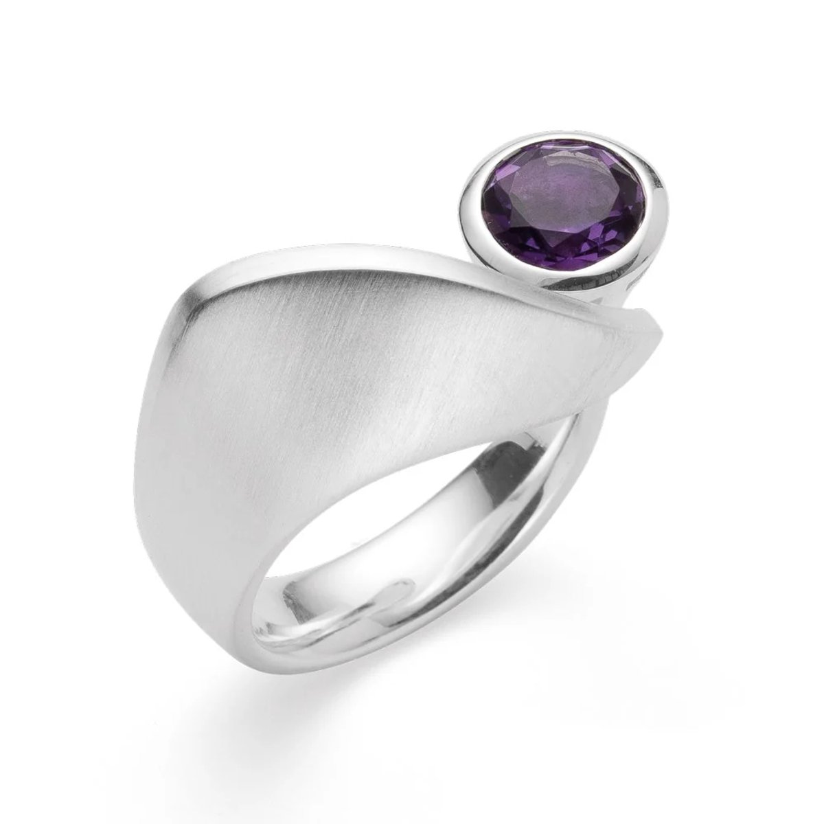 Bastian - Zilveren ring met amethist - 925 Sterling Zilveren Ring - Amethist 1,20 ct