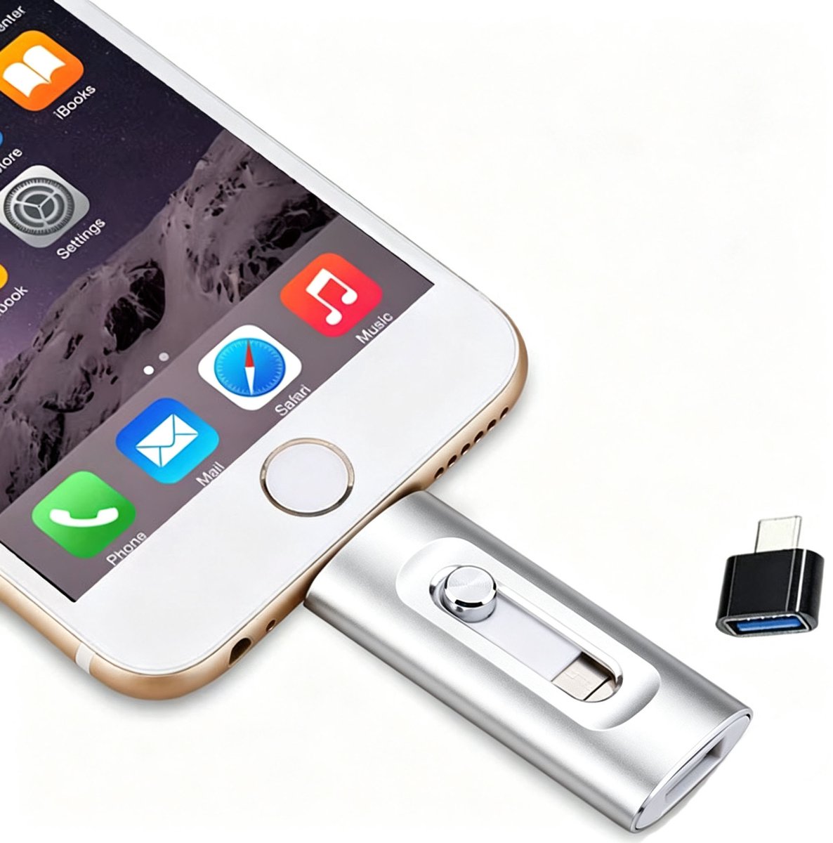 256 GB Snelle USB Flash Drive - USB Stick - USB-flashdrive - Draagbare Pendrive - 256 GB USB Flash Drive Geschikt voor iPhone,Android,iPad - Photostick - Externe Gegevens opslag - Plug-and-Play - Voor Foto's, Video's en Bestanden - Zilver