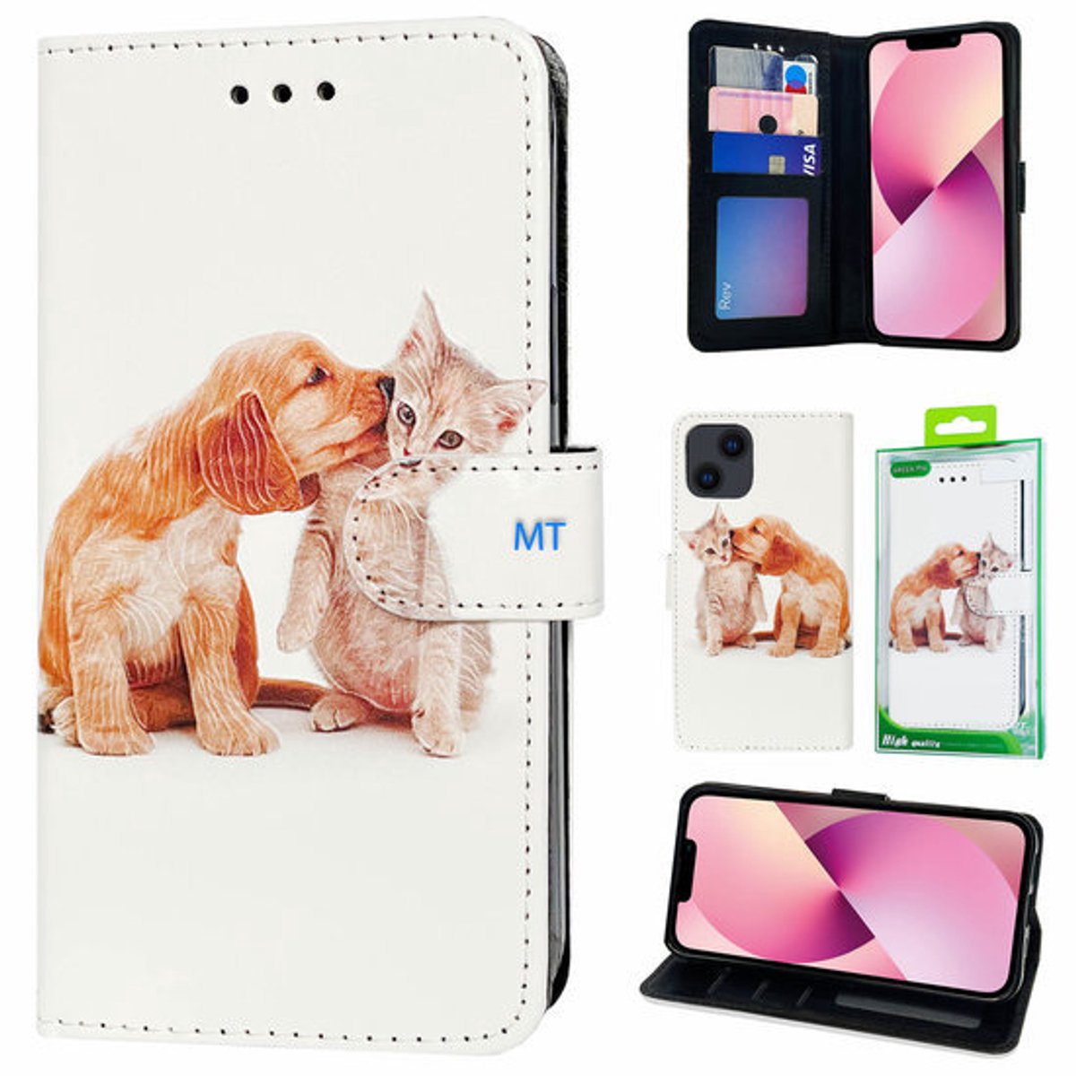 GREEN ON 3D Print Wallet Case Dog & Cat IPhone 11