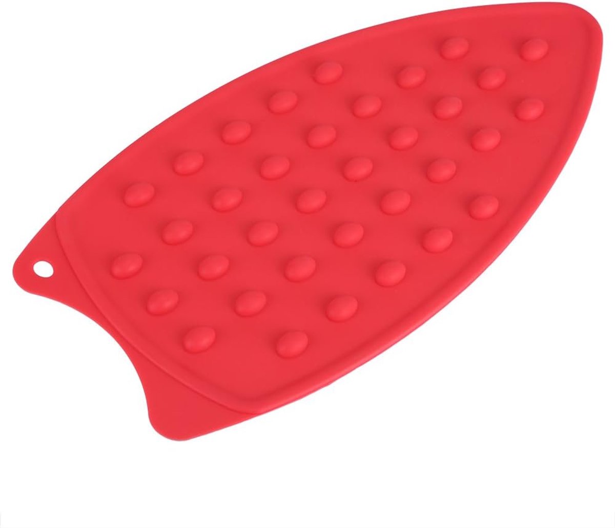 SnelShoppen - Silicone Onderlegger voor Strijkijzer Rood - Hittebestendig, Antislip, Voedselveilig, Zacht, Compact met Ophanggat - Ideaal voor Thuis e