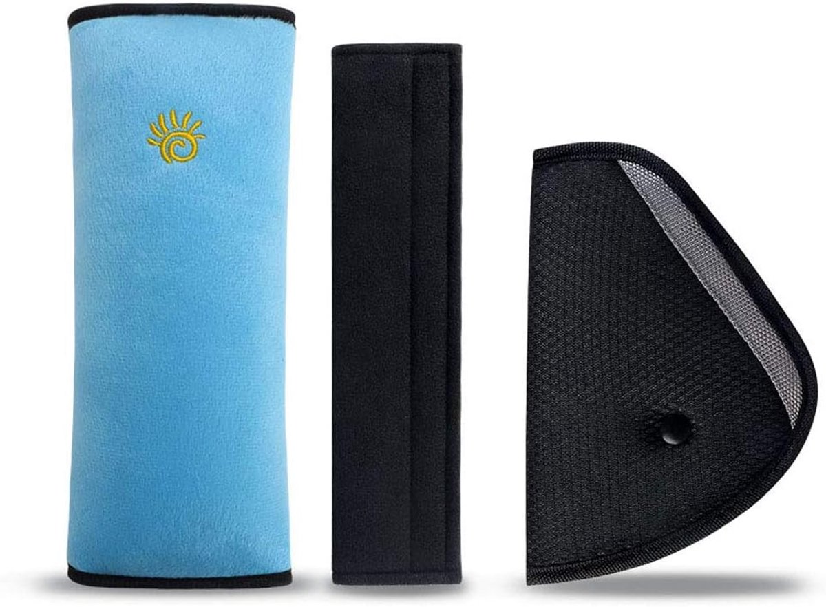 SnelShoppen - Autogordel Kussen Set 3 Stuks met Versteller voor Kinderen en Volwassenen - Comfortabele Schouderpads voor Maximaal Comfort en Beschermi