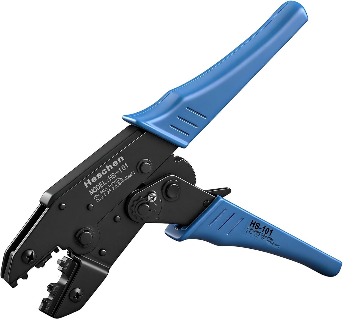 SnelShoppen - Ratchet Crimping Tool - Crimp Tang voor Niet-Geïsoleerde Kabelklemmen - 1.5-10 mm² (15-7 AWG) - Blauw - 230 mm