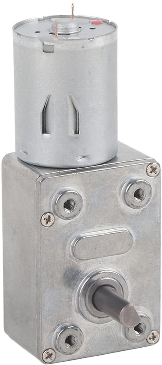 SnelShoppen - Motor Gearbox, 12V Hoge Wormmotor, Omkeerbare DC Motor met 62RPM, Robuust en Duurzaam, Zelfremmend, Ideaal voor Klussen en Hobbyprojecte