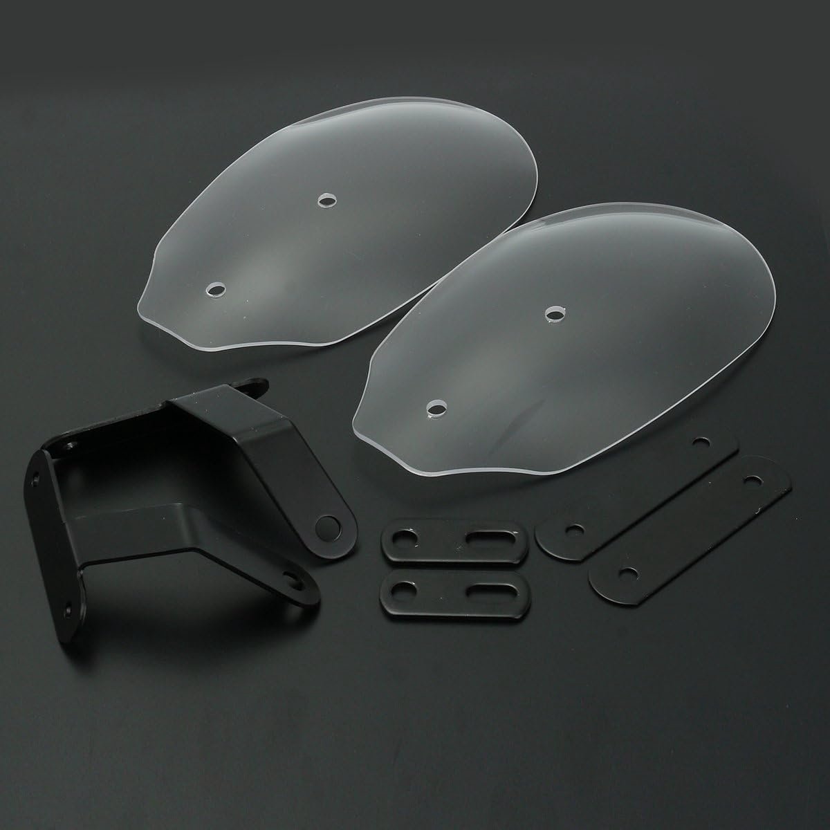 SnelShoppen - Motorfiets Handbeschermers Handvat Beschermers Voor Harley XL 883 1200 Dyna Road King - Transparant - Smoke + Zwart Hardware