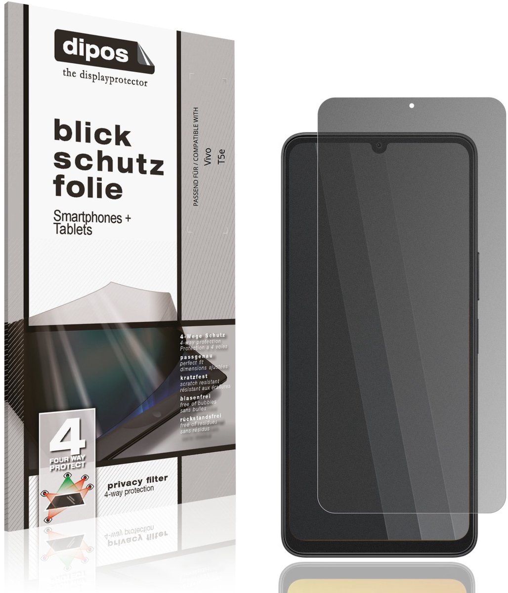 dipos – Matte Privacy Screenprotector geschikt voor Vivo T5e | Anti-Spy Beschermfolie