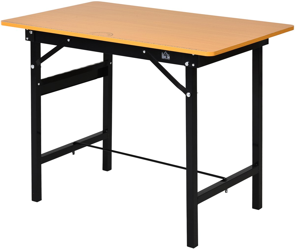 Opvouwbare werkbank, werktafel, opvouwbaar, 100 x 60 x 75,5 cm, geel zwart | Met liniaal en gradenboog, MDF, werktafel