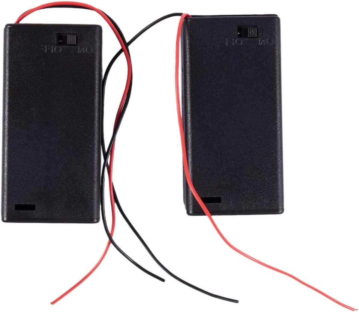 Batterij Houder - Batterij Case - Elektronica Voeden - Met Aan/Uit Schakelaar - 2x AA 3V - Zwart