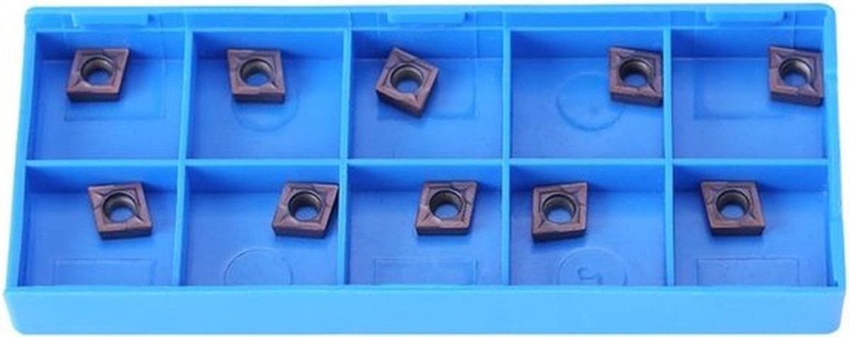 CNC carbide inserts set van 10 stuks, CCMT060204 VP15TF, indexeerbare draaigereedschappen voor staalbewerking en frezen