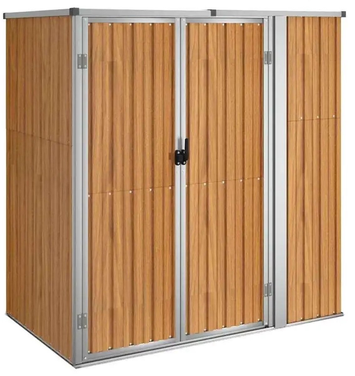 Emvae Tuinschuur - Tuinhuis - Tuinberging voor Tuingereedschap - 161 x 89 x 161 cm - Gegalvaniseerd Staal - Waterdicht - Bruin