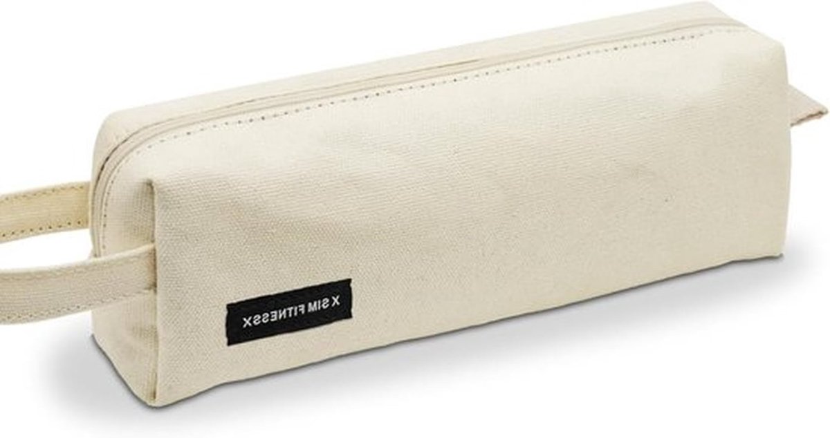 Etui voor tienermeisjes, beige, voor school en kantoor, pennen- en potlodenorganizer, eenvoudig en stijlvol