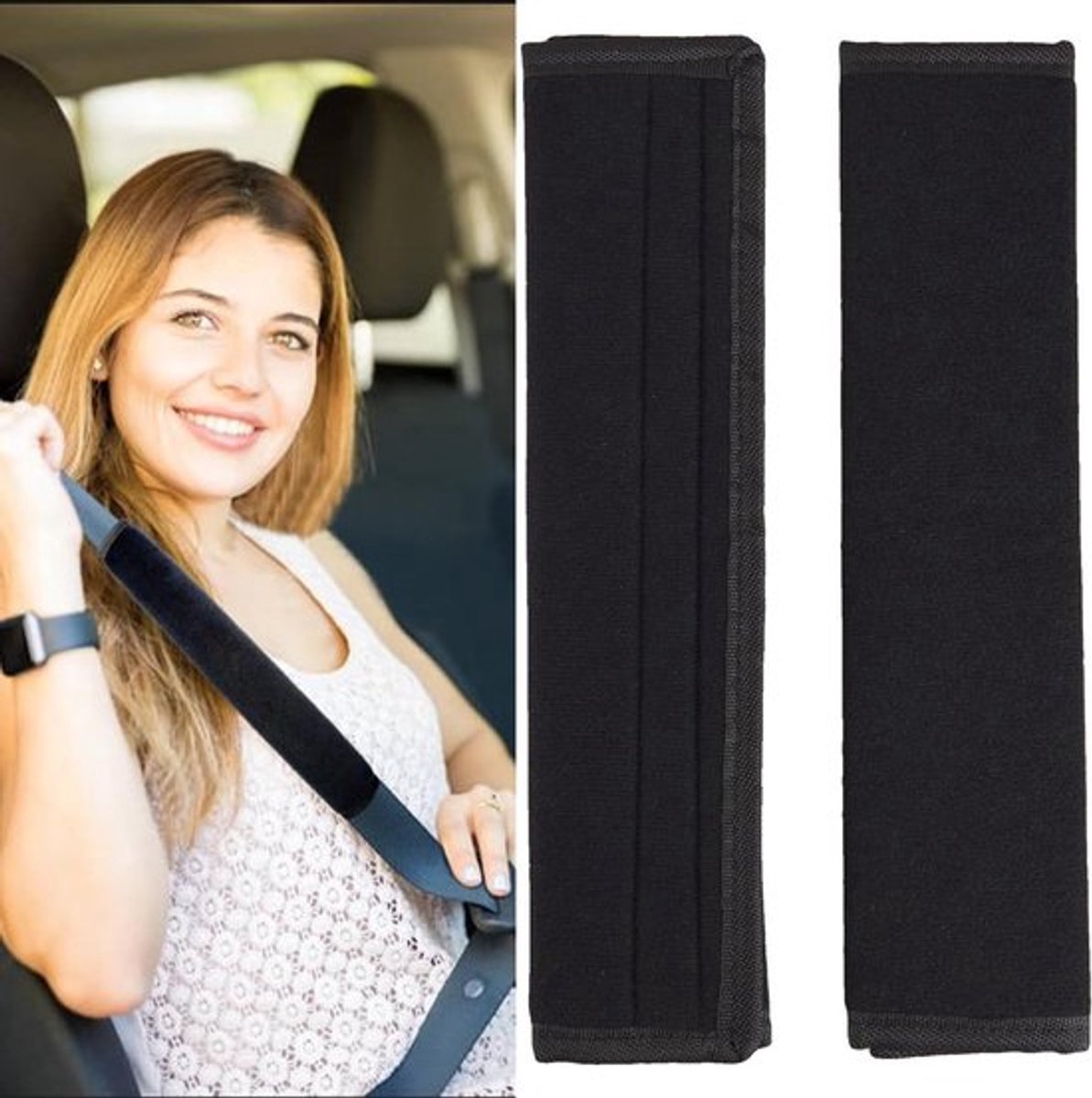 Set van 2 Zachte Autogordel Pads voor Volwassenen en Kinderen - Universele Schouderbescherming voor Autogordels, Kinderwagens en Rugzakken