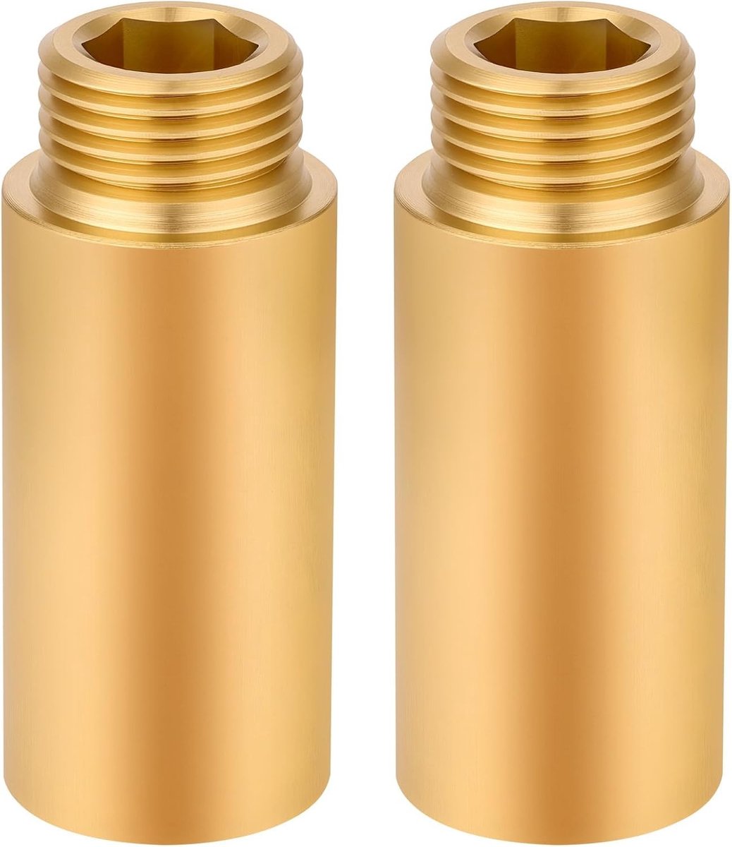 Kraanverlenging 1/2" x 50mm, Messing Met Vrouwelijke en Mannelijke Draad, Ideaal voor Thuis, Tuin en Waterinstallaties