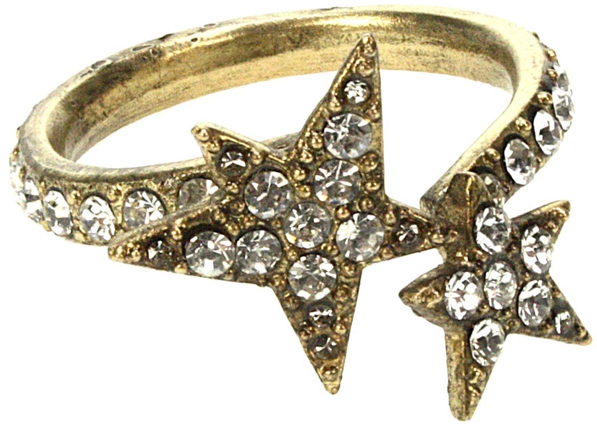 Servetring Sterretjes met strass goudkleurig Ø4,7x3cm