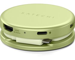 Adaptateur multiport Satechi On-the-Go 5-en-1 – Fixation magnétique à l'iPad ou au MacBook – Plug & Play, aucune application requise – Conception compacte et portable pour les voyages - Jaune