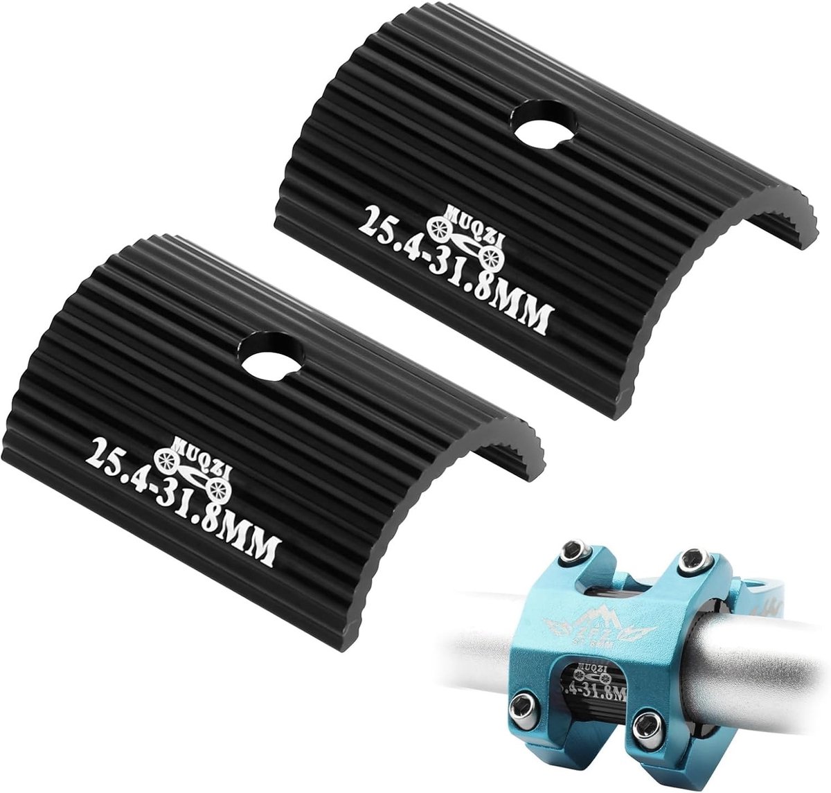 Fietsstuuradapter 25,4 naar 31,8 mm - Aluminium - Zwart - Geschikt voor MTB en racefiets - ShopVlot