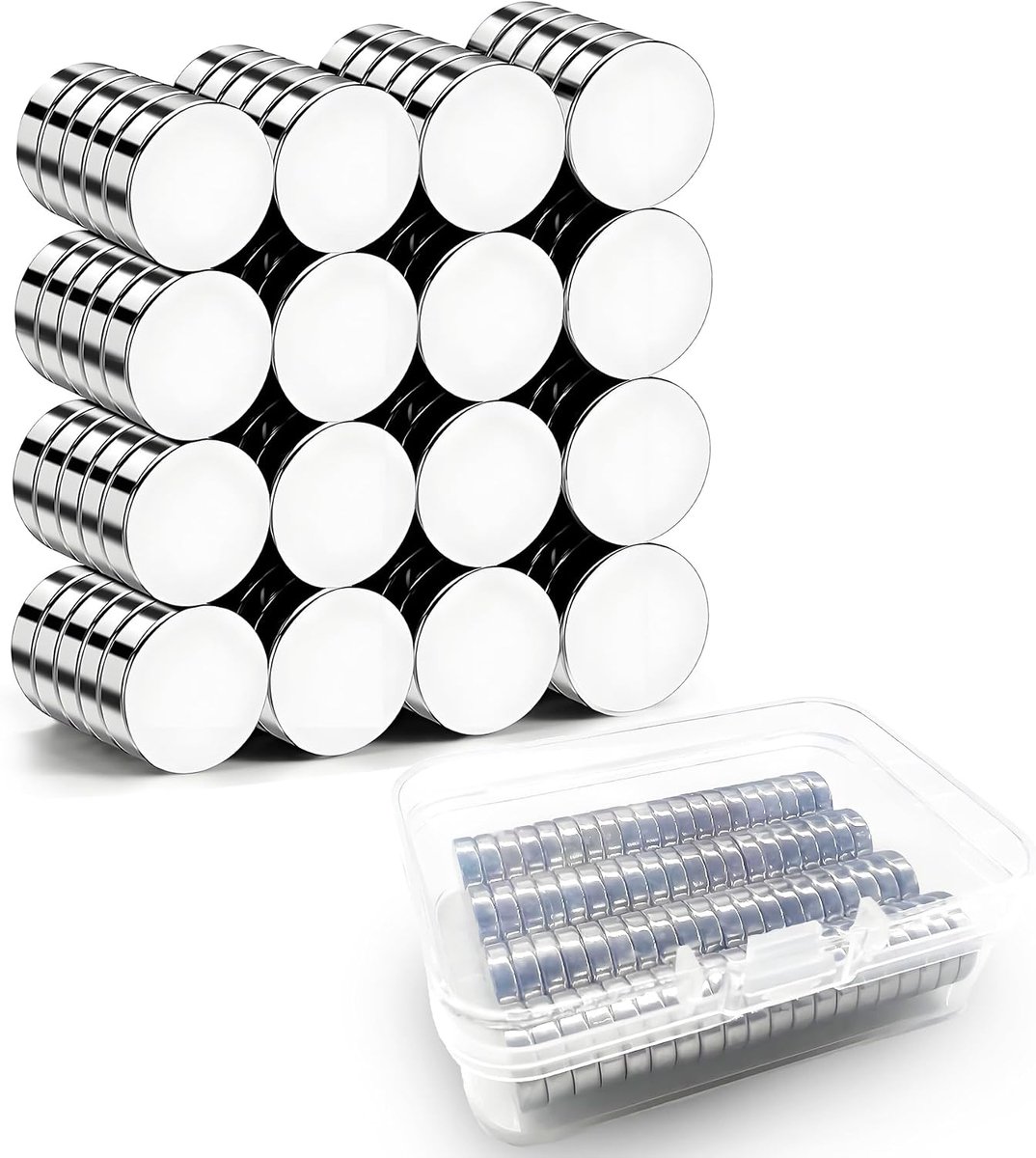 SnelShoppen - Pack van 80 Neodymium Magneten 10 mm x 3 mm Rond Krachtig voor Magnetische Bord, Prikbord, Koelkast en Creatieve Projecten