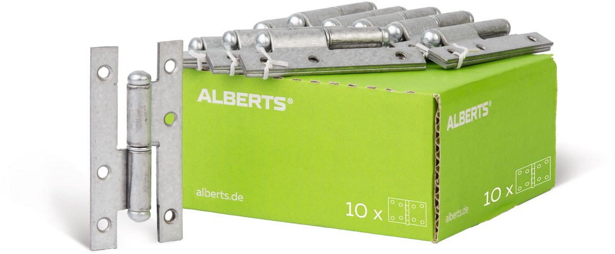 Alberts 849719 uithangbaar scharnier | links of rechts | sendzimir verzinkt | 94 x 45 mm | set van 10
