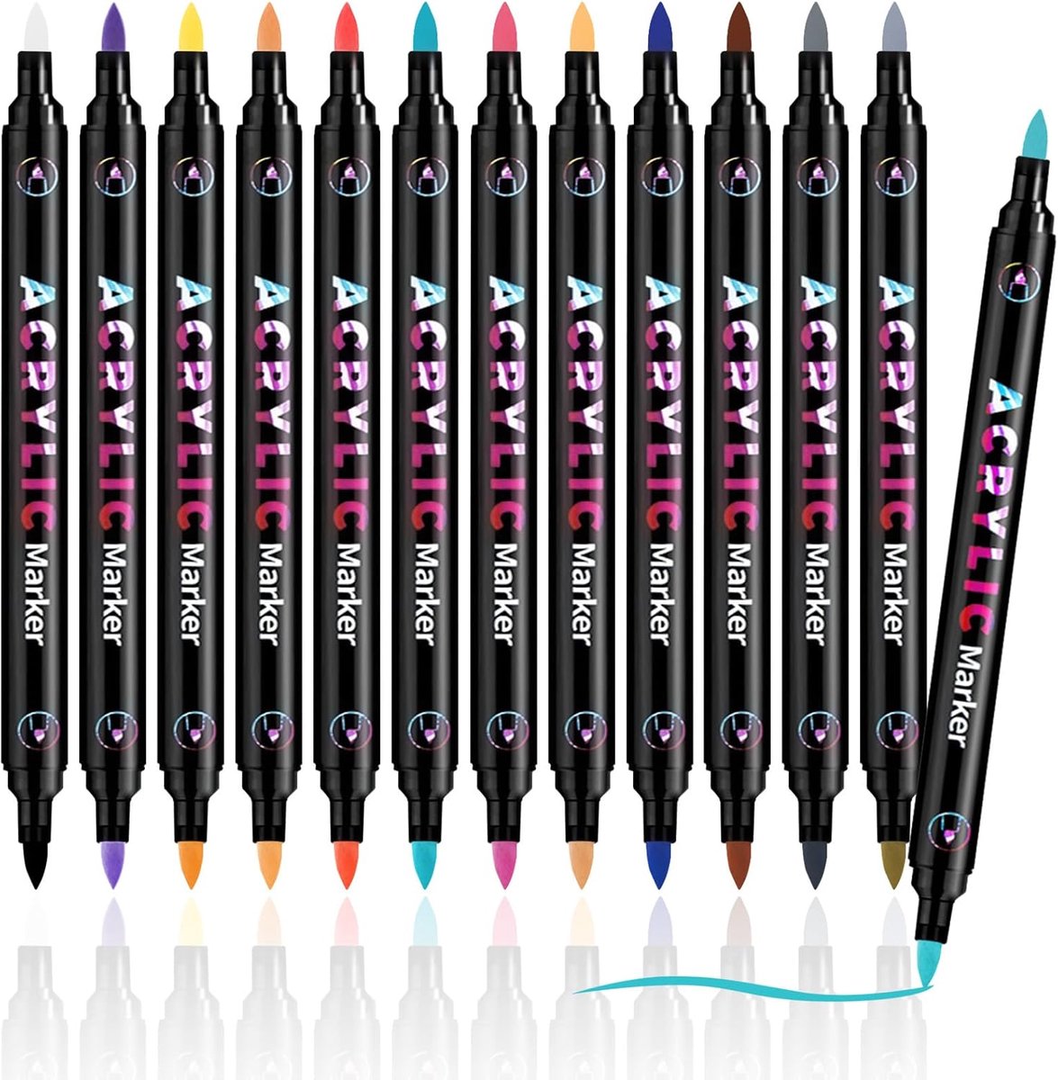 MIN CI 24 colors acrylic markers for stones waterproof - ShopVlot