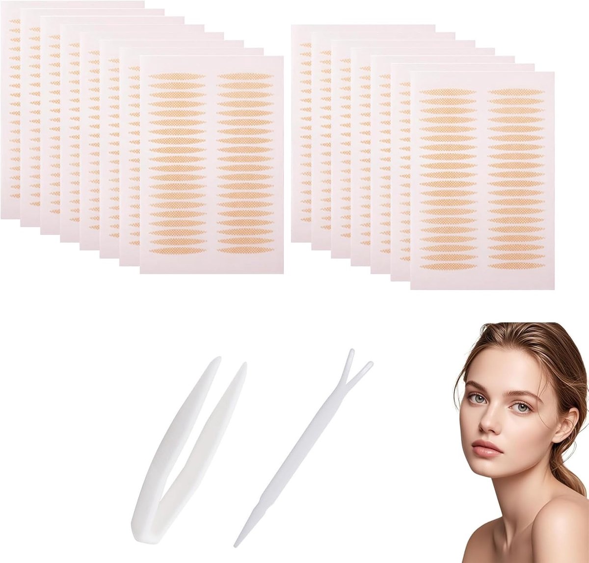 SnelShoppen - 600 Stuks Onzichtbare Ooglid Tape, Waterdichte Dubbele Plakband voor Hangende Ogen, Perfect voor Ongelijke Ogen en Monolids
