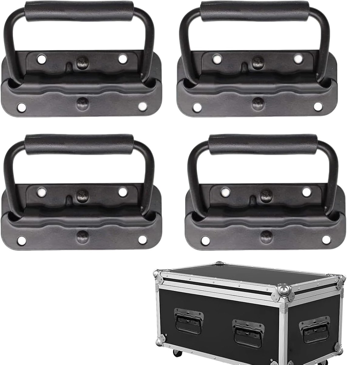 Hardware Box Handgrepen - 4 Stuks Metalen Vouwbare Handgrepen - Duurzaam en Sterk - Ideaal voor Gereedschapskisten - ShopVlot