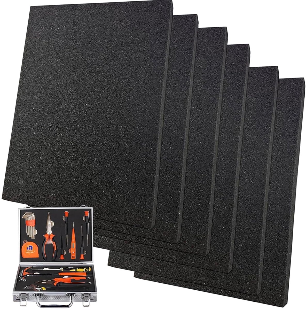Foam panels 40 x 30 x 4 cm - zachte schuimvulling - zelf te snijden - perfecte bescherming voor koffers en camera's - ShopVlot