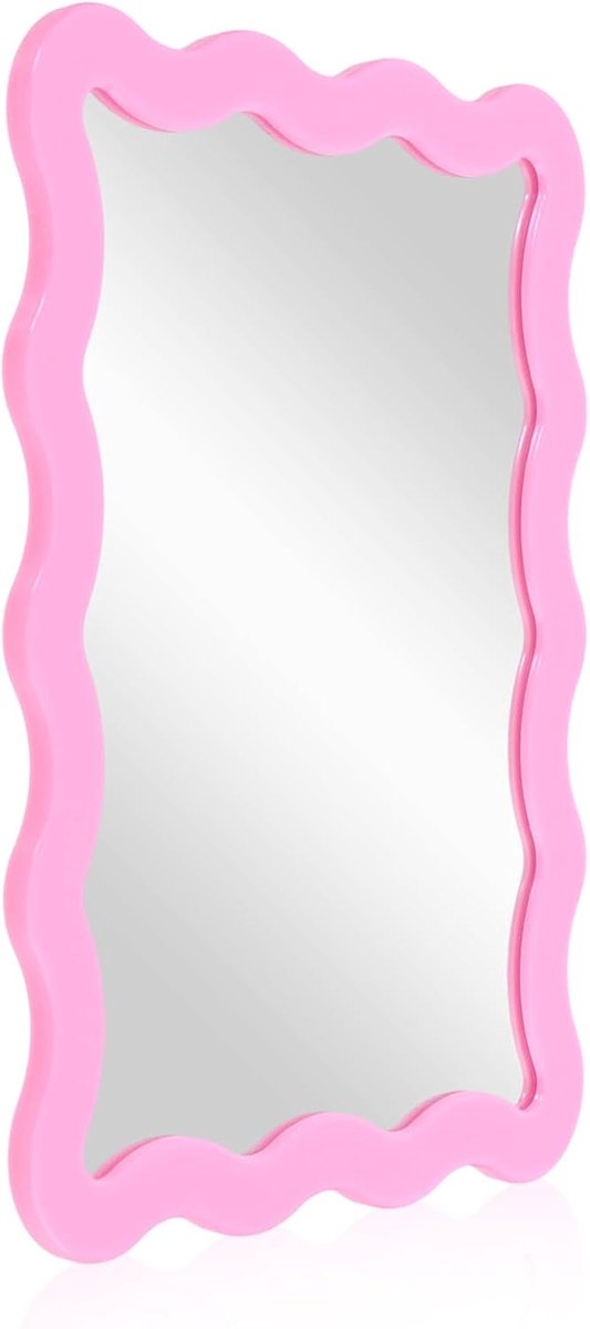 SnelShoppen - Magnetische Sluitende Pocket Spiegel, Roze Draa spiegel, Make-up Spiegel, Klein Spiegel met Magnetische Achterkant voor School, Gym, Kas