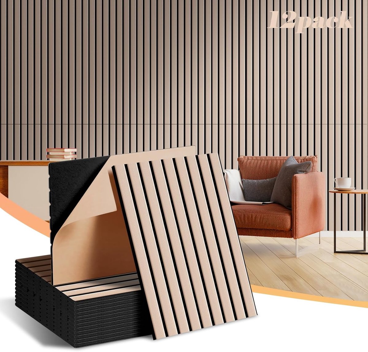 NZQXJXZ 12 Pack Large Acoustic Wall Panels, Soundproof Wall Panels, 40x30x1cm Self Adhesive Acoustic Soundproof - ShopVlot