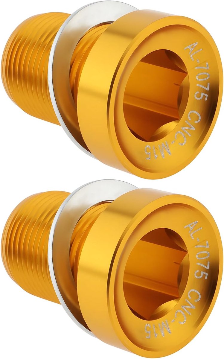 SnelShoppen - 2 Stuks Elektrische Fiets As Crank M15 Bout Aluminium Legering Geschikt voor E-Bike CX 7075