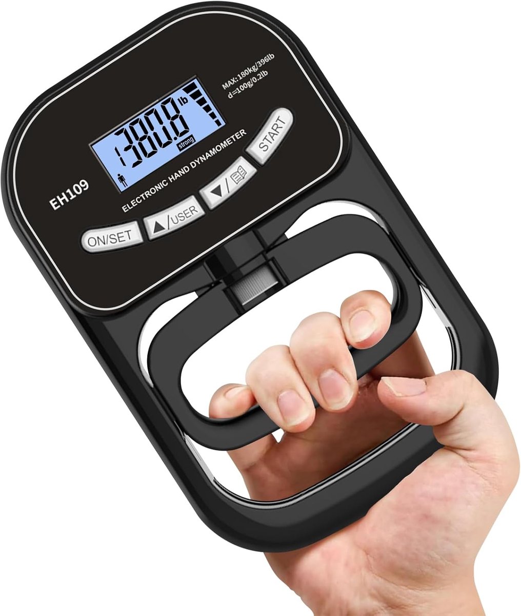 Gripkrachttrainer 180 kg - Digitale handdynamometer met LCD-display - Accuraat meten van gripkracht - ShopVlot