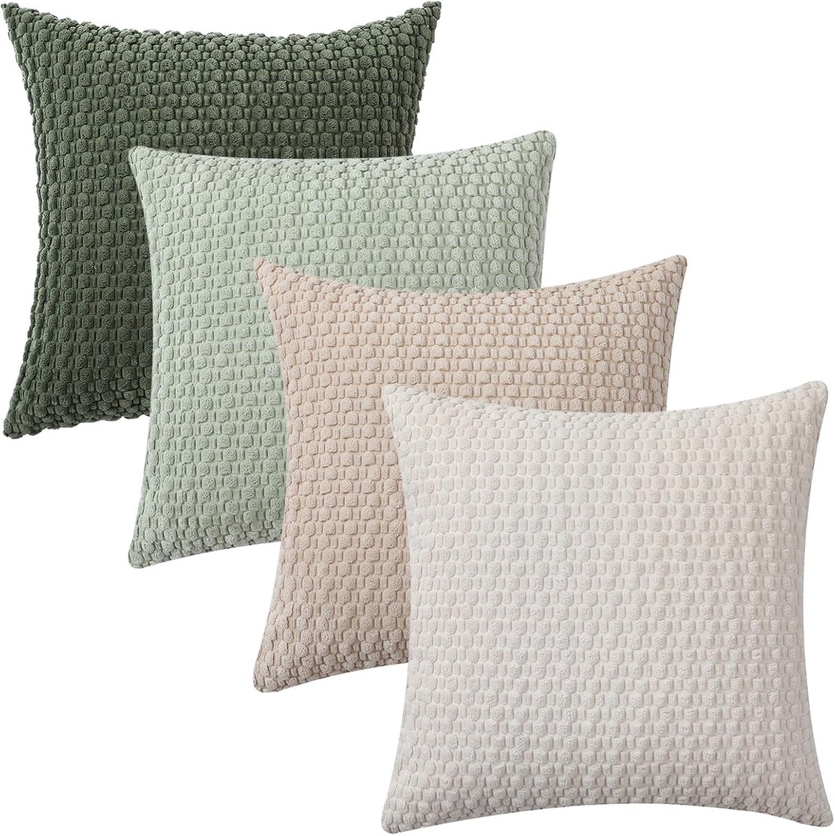 50 x 50 cm boho kussenslopen set van 4 elegante corduroy kussenslopen zachte pluizige fleece kussenslopen slaapkamer - ShopVlot