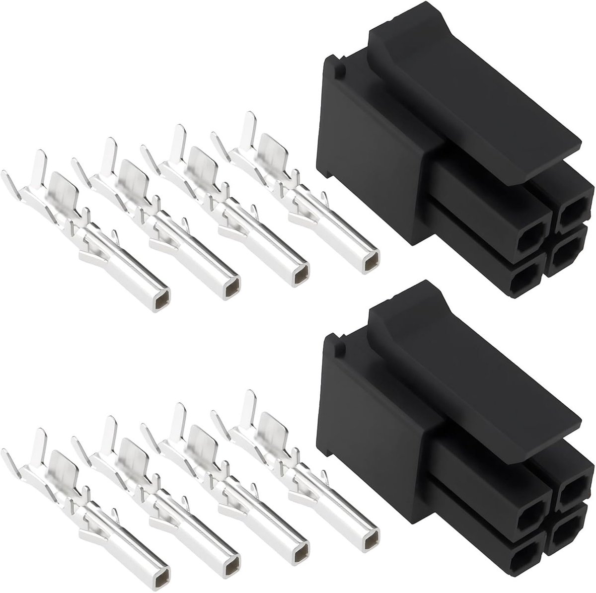 SnelShoppen - 2 Stuks 4Pin Vrouwelijke Stekker met Terminal Compatibel met Molex Micro Fit Voor Meeste Auto's - Hoogwaardige Metaal en Plastic Materia