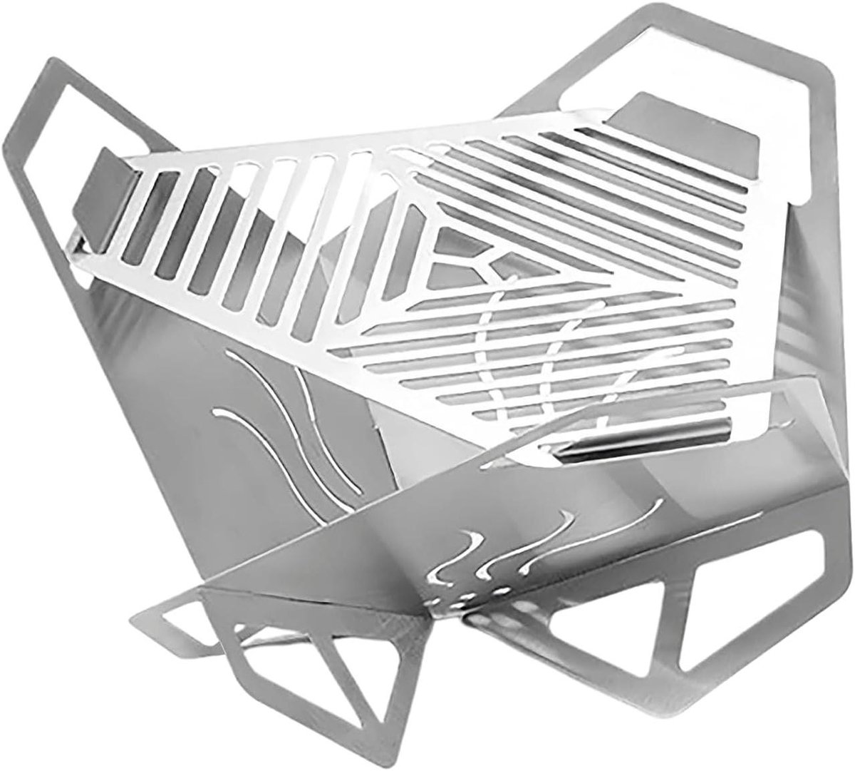Inklapbare Vuurplaats - Barbecue en Verwarmer - Buiten Koken - Gereedschapsloze Montage - 27 x 155 cm - Zwart