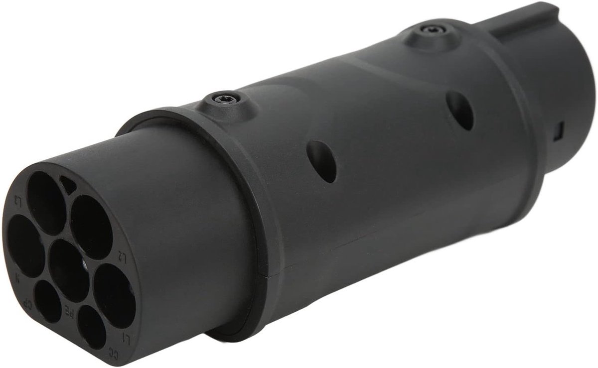 SnelShoppen - EV Type 2 naar Type 1 Oplaadadapter voor Elektrische Voertuigen, 16A 32A AC, 230V, 7.2kW, IP54 Veiligheid, Hoogwaardige Oplaadkabel