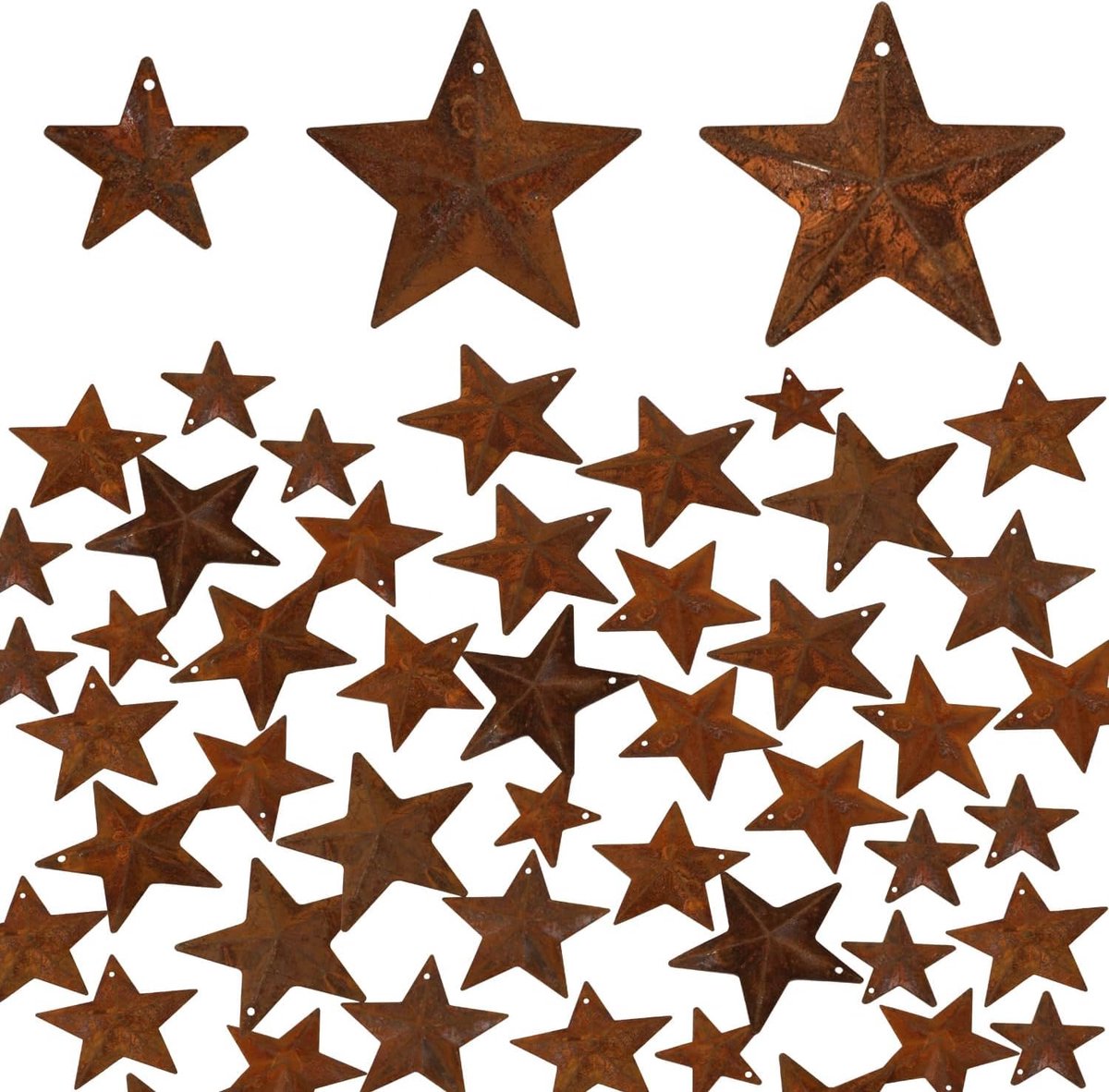 Metaal Rusty Barn Sterren 30pcs - Antieke Primitieve Sterren - Mini Hangende Sterren voor DIY - ShopVlot