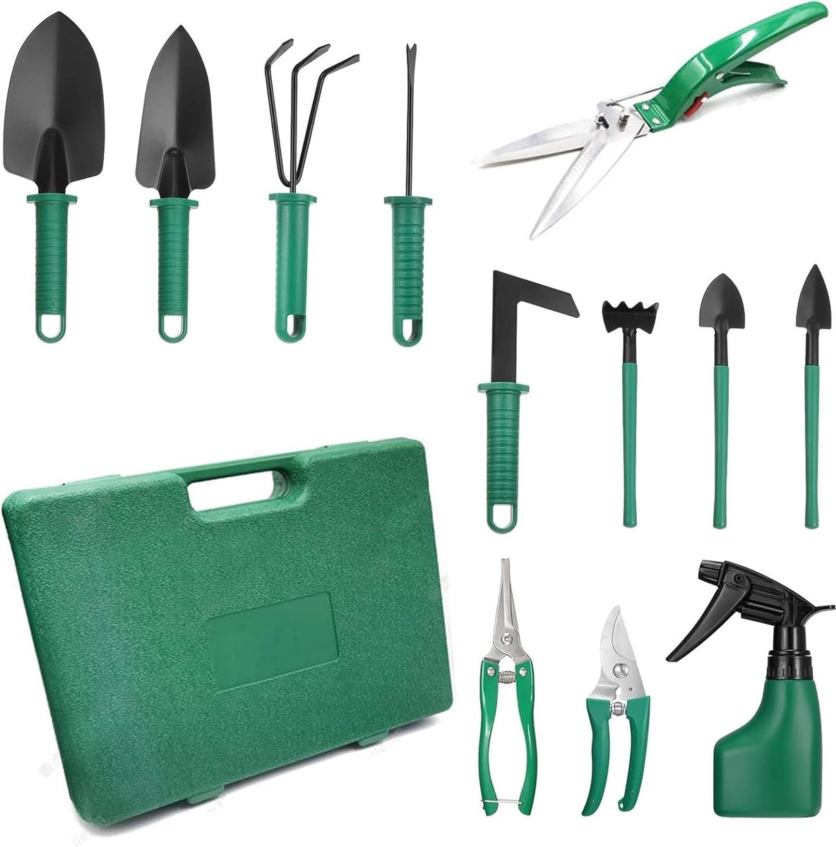 Complete Tuinset met 12 Stukken en Opbergdoos - Tuingereedschap, Tuinonderhoud, Tuinaccessoires
