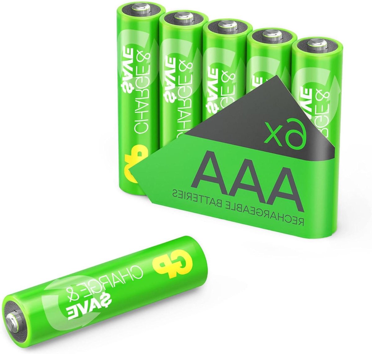 Oplaadbare Batterijen - AAA Accu's - Dagelijks Gebruik - Lage Zelfontlading - 6 stuks - Wit