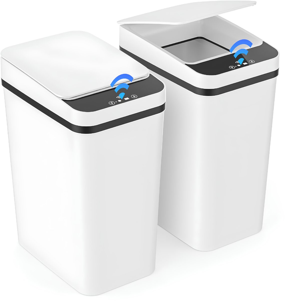DnA® Prullenbak - Prullenbak Badkamer - Prullenbak met Sensor - Wit - 24cm x 17cm x 37cm