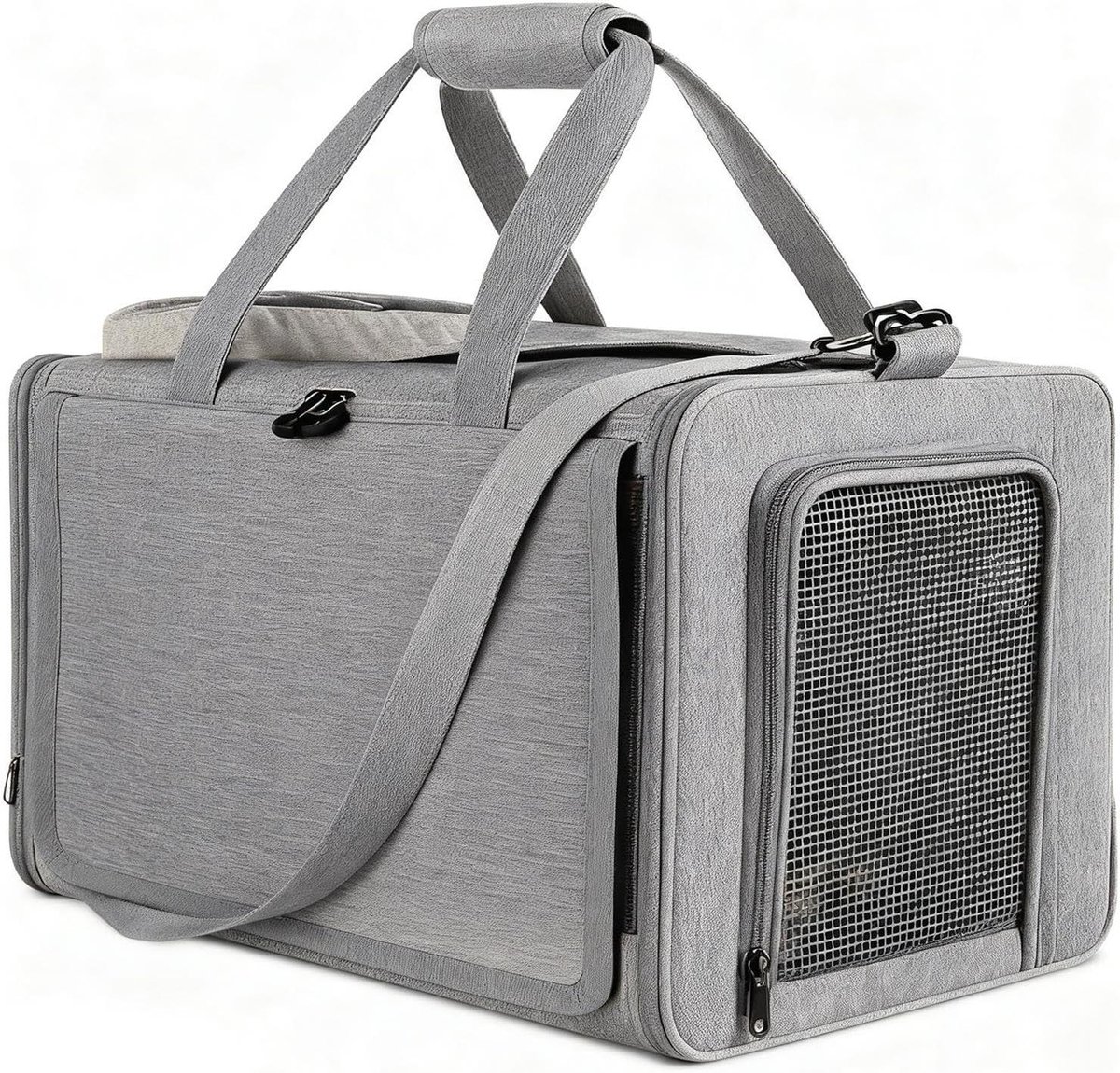 Hondenreistas - Dierenmand Draagtas - Reizen met huisdier - Stabiel anti-kras - 47x30x29cm - Grijs