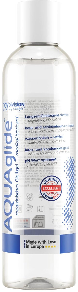 JOYDIVISION AQUAglide Natural 300ml – Premium glijmiddel op waterbasis | Dermatologisch getest & huidvriendelijk | Zonder parfum, kleurstoffen of parabenen | Compatibel met latex