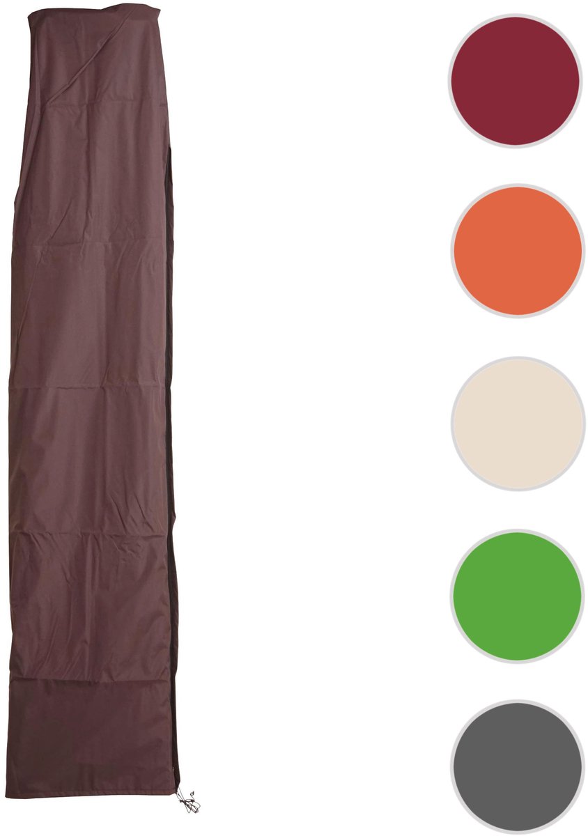 MCW Beschermhoes MCW voor zweefparasol tot 4,3 m (3x3 m), afdekhoes met ritssluiting ~ bruin