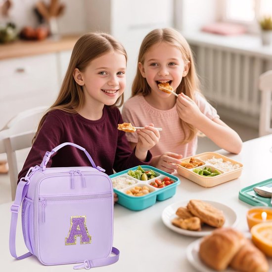 Draagbare Koeltas - Lunchtas - Geïsoleerde Lunch Tas - Thermal Bag - Met Verstelbare Riem - Compact & Handig - Grote Capaciteit - Paars - Isolerende Aluminiumfolievoering - Voor Picknicks, Kamperen, Werk, Het Dagelijks Leven — afbeelding 3