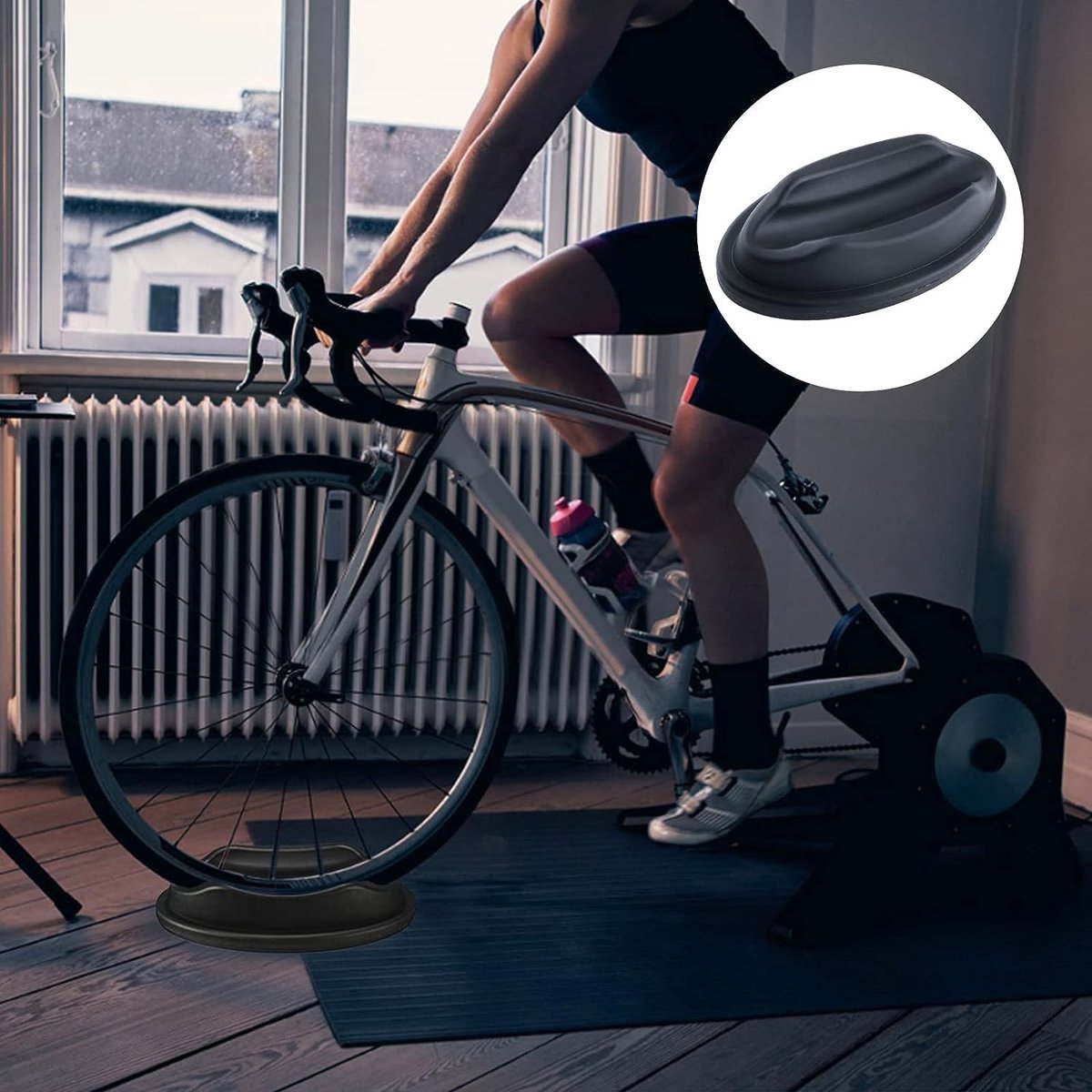 Voorwielsteunen Fiets - Wieltrainer Steun - Indoor Fietstraining - Verhoogt Stabiliteit - 2 stuks - Zwart